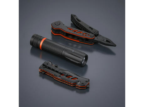 Multitool, Rettungsmesser & kleine Taschenlampe