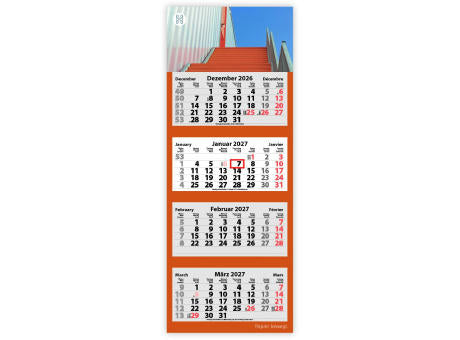 4-Monats Faltkalender "Quatrus-Light Plus Green"