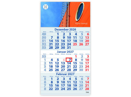 3-Monats DIN A3 Kalender "Trinus B"