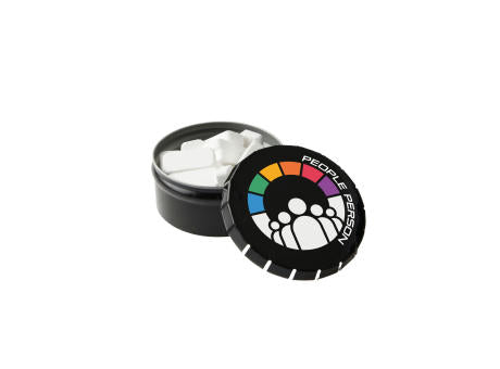 Mini Klick-Klack Dose mit Pfefferminzform