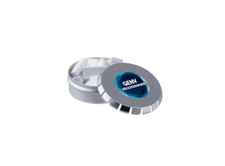 Mini Klick-Klack Dose mit Pfefferminzform