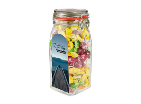 Großes Weckglas 1,5 L mit Süßigkeiten