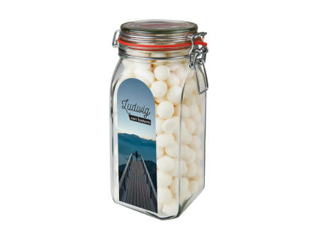 Großes Weckglas 1,5 L mit Süßigkeiten