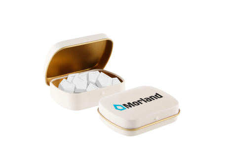 Mini Klappdeckeldose Logo Pfefferminz