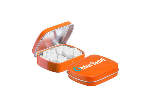 Mini Klappdeckeldose Logo Pfefferminz