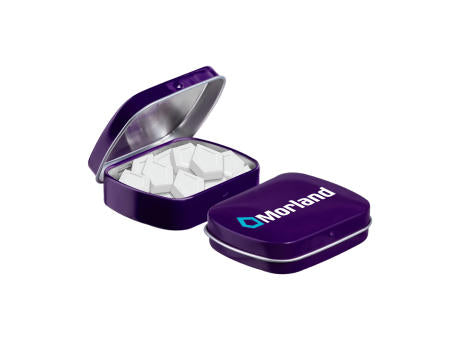 Mini Klappdeckeldose Logo Pfefferminz
