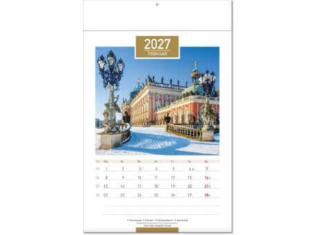 Kalender "Deutschland" im Format 24 x 37,5 cm, mit Fälzel