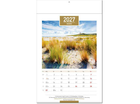 Kalender "Deutschland" im Format 24 x 37,5 cm, mit Fälzel