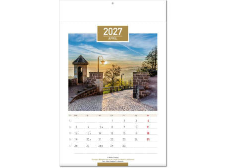 Kalender "Deutschland" im Format 24 x 37,5 cm, mit Fälzel