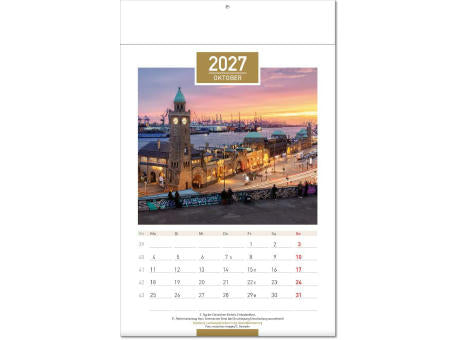 Kalender "Deutschland" im Format 24 x 37,5 cm, mit Fälzel