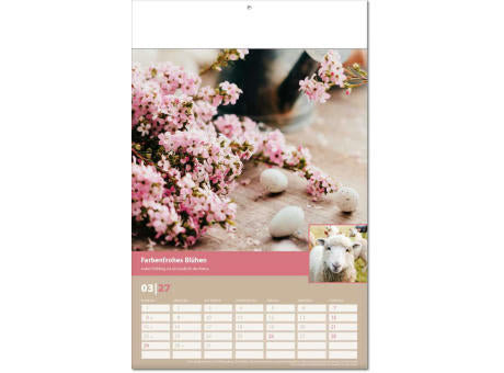 Kalender "Landlaune" im Format 24 x 37,5 cm, mit Fälzel