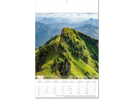 Kalender "Bergwelten" im Format 24 x 37,5 cm, mit Fälzel