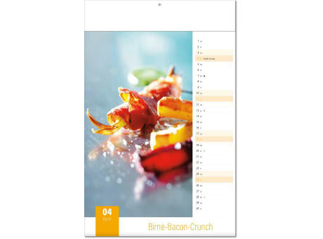 Kalender "Aromaküche" im Format 24 x 37,5 cm, mit Fälzel