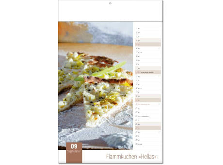 Kalender "Aromaküche" im Format 24 x 37,5 cm, mit Fälzel