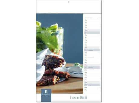 Kalender "Aromaküche" im Format 24 x 37,5 cm, mit Fälzel