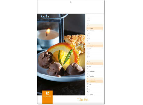 Kalender "Aromaküche" im Format 24 x 37,5 cm, mit Fälzel