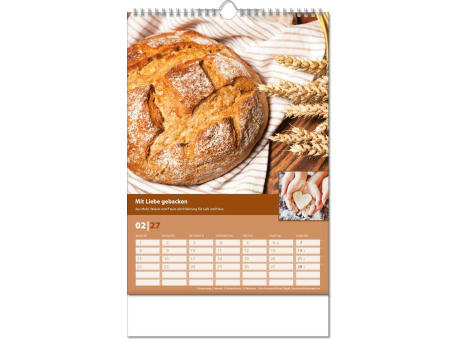 Kalender "Landlaune" im Format 24 x 38,5 cm, mit Wire-O Bindung und verlängerter Rückwand