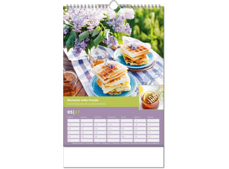 Kalender "Landlaune" im Format 24 x 38,5 cm, mit Wire-O Bindung und verlängerter Rückwand