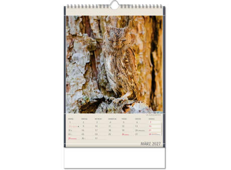 Kalender "Fundstücke der Natur" im Format 24 x 38,5 cm, mit Wire-O Bindung und verlängerter Rückwand