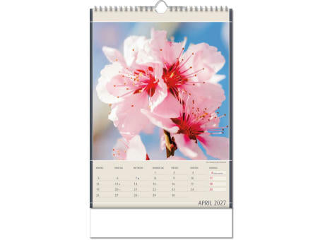 Kalender "Fundstücke der Natur" im Format 24 x 38,5 cm, mit Wire-O Bindung und verlängerter Rückwand