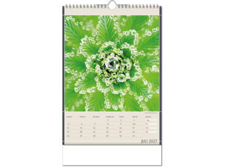 Kalender "Fundstücke der Natur" im Format 24 x 38,5 cm, mit Wire-O Bindung und verlängerter Rückwand