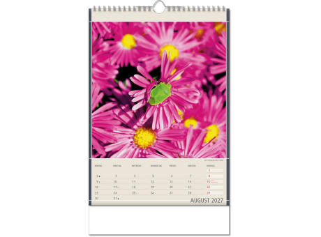 Kalender "Fundstücke der Natur" im Format 24 x 38,5 cm, mit Wire-O Bindung und verlängerter Rückwand