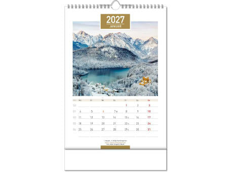 Kalender "Deutschland" im Format 24 x 38,5 cm, mit Wire-O Bindung und verlängerter Rückwand