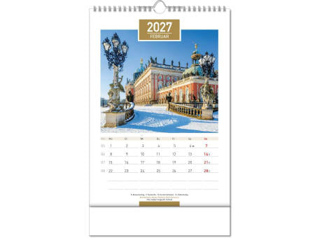 Kalender "Deutschland" im Format 24 x 38,5 cm, mit Wire-O Bindung und verlängerter Rückwand