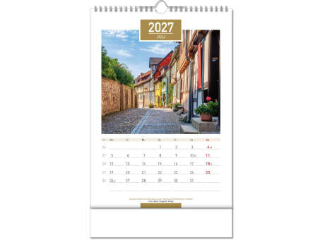 Kalender "Deutschland" im Format 24 x 38,5 cm, mit Wire-O Bindung und verlängerter Rückwand
