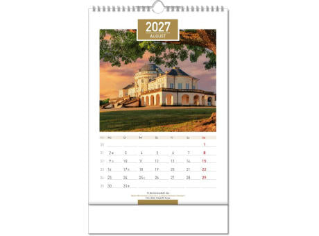 Kalender "Deutschland" im Format 24 x 38,5 cm, mit Wire-O Bindung und verlängerter Rückwand