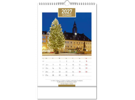 Kalender "Deutschland" im Format 24 x 38,5 cm, mit Wire-O Bindung und verlängerter Rückwand