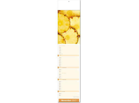 Kalender "Fresh" im Format 11 x 50 cm, mit Fälzel