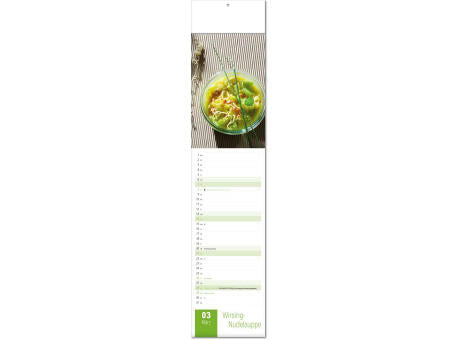 Kalender "Aromaküche" im Format 11 x 50 cm, mit Fälzel