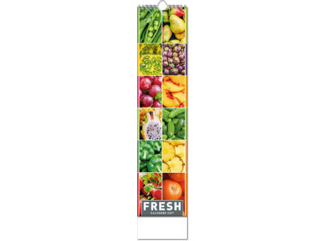 Kalender "Fresh" im Format 11 x 51 cm, mit Wire-O-Bindung und verlängerter Rückwand
