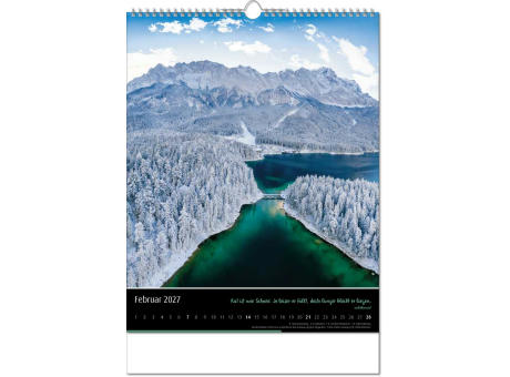 Kalender "Emotion" im Format 30,5 x 43,6 cm, mit Wire-O-Bindung und verlängerter Rückwand