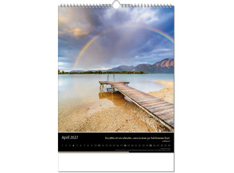 Kalender "Emotion" im Format 30,5 x 43,6 cm, mit Wire-O-Bindung und verlängerter Rückwand