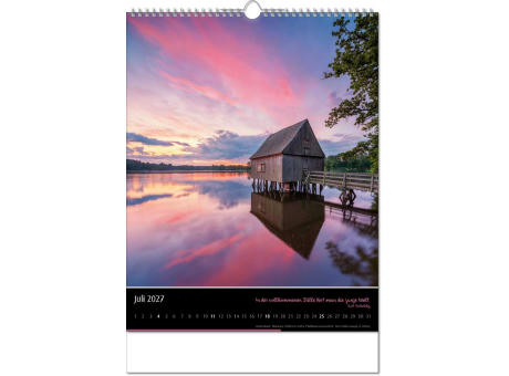 Kalender "Emotion" im Format 30,5 x 43,6 cm, mit Wire-O-Bindung und verlängerter Rückwand