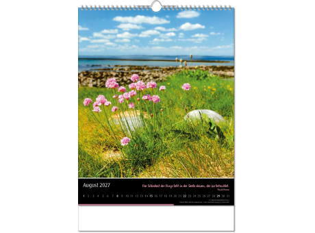 Kalender "Emotion" im Format 30,5 x 43,6 cm, mit Wire-O-Bindung und verlängerter Rückwand