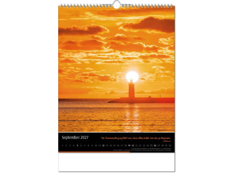 Kalender "Emotion" im Format 30,5 x 43,6 cm, mit Wire-O-Bindung und verlängerter Rückwand