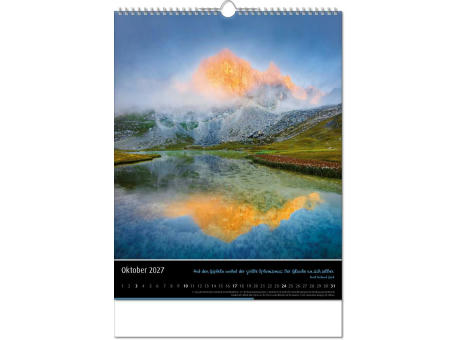 Kalender "Emotion" im Format 30,5 x 43,6 cm, mit Wire-O-Bindung und verlängerter Rückwand
