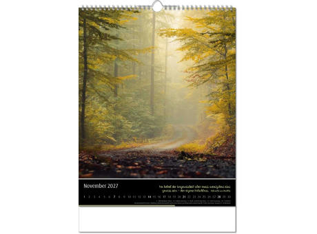 Kalender "Emotion" im Format 30,5 x 43,6 cm, mit Wire-O-Bindung und verlängerter Rückwand