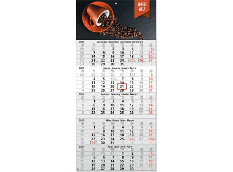 Fünf-Monats-Planer "Penta" im Format 60 x 64 cm, Datumsweiser umgelegt
