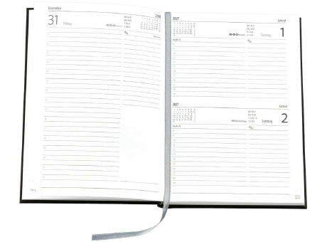 Buchkalender "Basic Chefkalender D", im Format 14,5 x 20,5 cm, 320 Seiten, grau, Decke Balacron schwarz