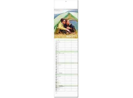 Kalender "Auszeit" im Format 13 x 53,5 cm, mit Fälzel