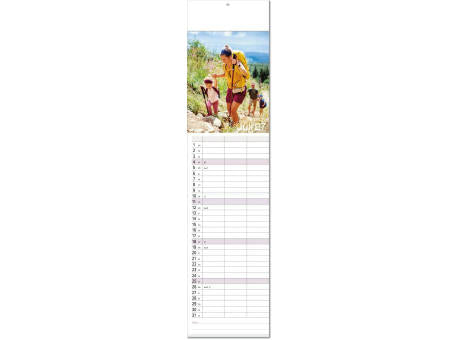 Kalender "Auszeit" im Format 13 x 53,5 cm, mit Fälzel