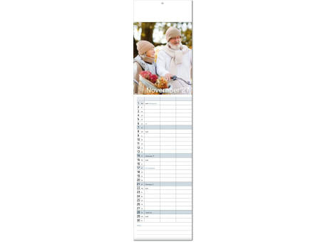 Kalender "Auszeit" im Format 13 x 53,5 cm, mit Fälzel