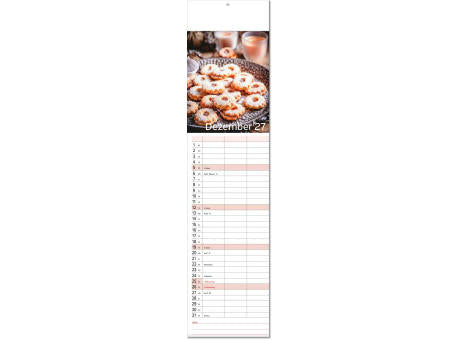 Kalender "Auszeit" im Format 13 x 53,5 cm, mit Fälzel