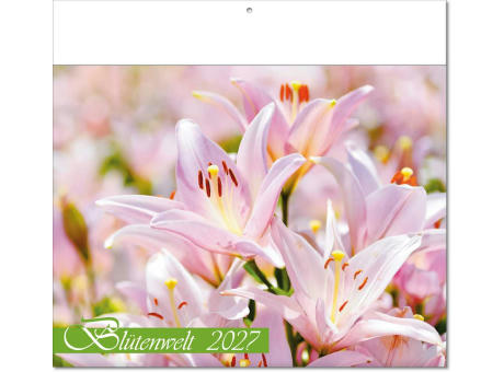 Kalender "Blütenwelt" im Format 30 x 28 cm, mit Fälzel