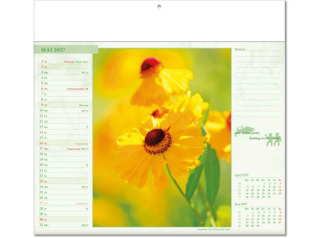 Kalender "Blütenwelt" im Format 30 x 28 cm, mit Fälzel