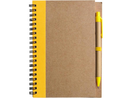 Notizbuch Stella | Recycelter Karton | Liniert | Kugelschreiber